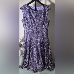 Danny & Nicole Purple Floral Sleeveless Dress – Size 12